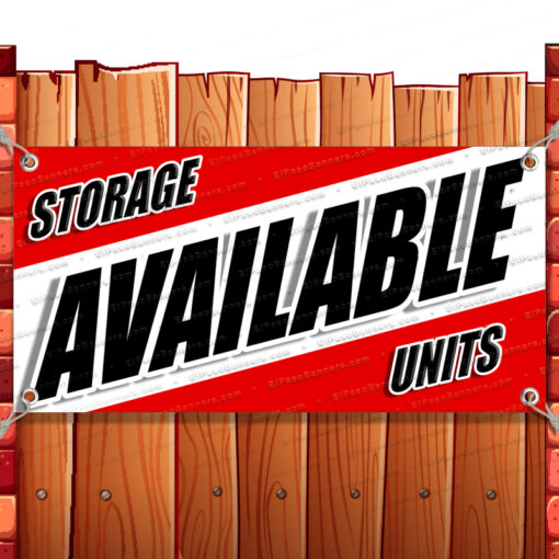 STORAGE UNITS AVAILABLE CLEARANCE BANNER Advertising Vinyl Flag Sign INV Banner Model by El Paso Banners