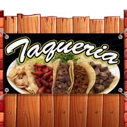 TAQUERIA Vinyl Banner Flag Sign Many Sizes TACOS SPANISH RETAIL Banner Model by El Paso Banners