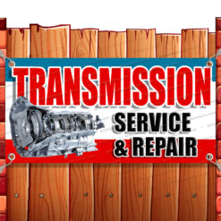 TRANSMISSION FULL SERVICE CLEARANCE BANNER Advertising Vinyl Flag Sign INV Banner Model by El Paso Banners