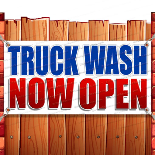 TRUCK WASH NOW OPEN CLEARANCE BANNER Advertising Vinyl Flag Sign INV Banner Model by El Paso Banners