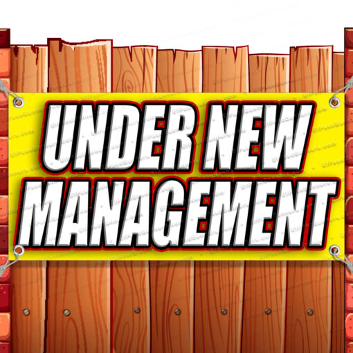 UNDER NEW MANAGEMENT CLEARANCE BANNER Advertising Vinyl Flag Sign INV Banner Model by El Paso Banners