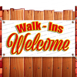 WALK INS WELCOME CLEARANCE BANNER Advertising Vinyl Flag Sign INV Banner Model by El Paso Banners