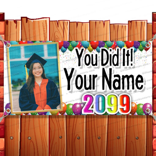 YOU DID IT GRAD 2022 CUSTOMIZABLE Advertising Vinyl Banner Flag Sign Many Size Banner Model by El Paso Banners